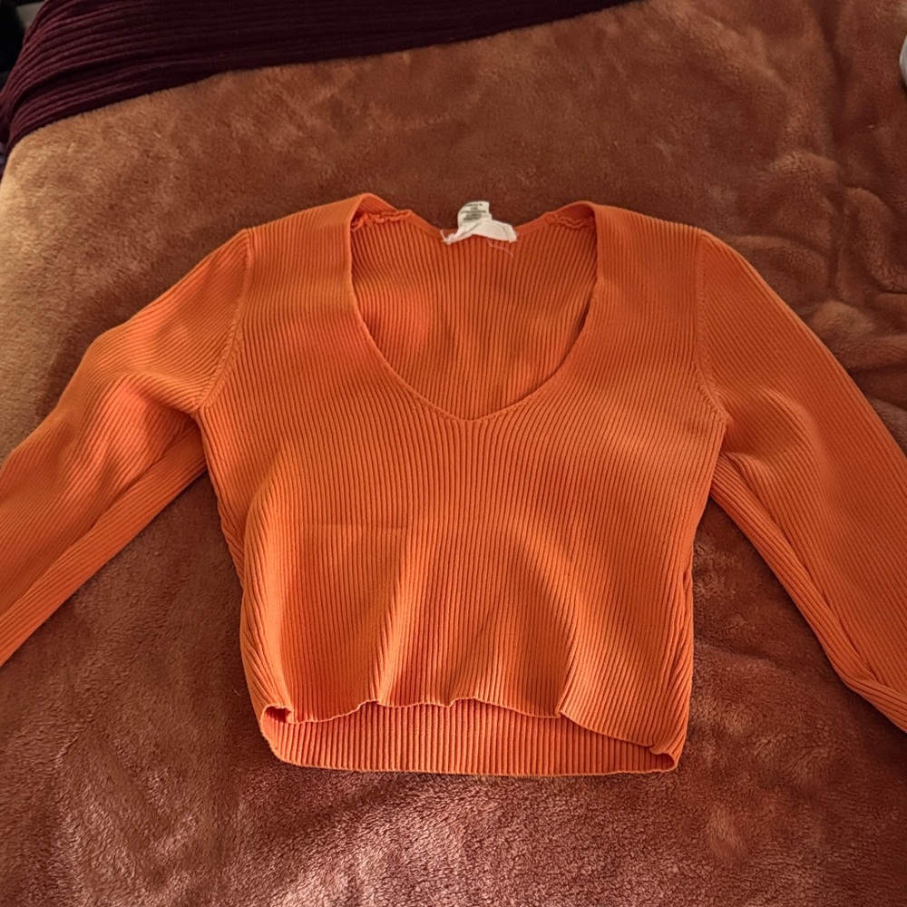 T.J.Maxx Orange Long Sleeve Top